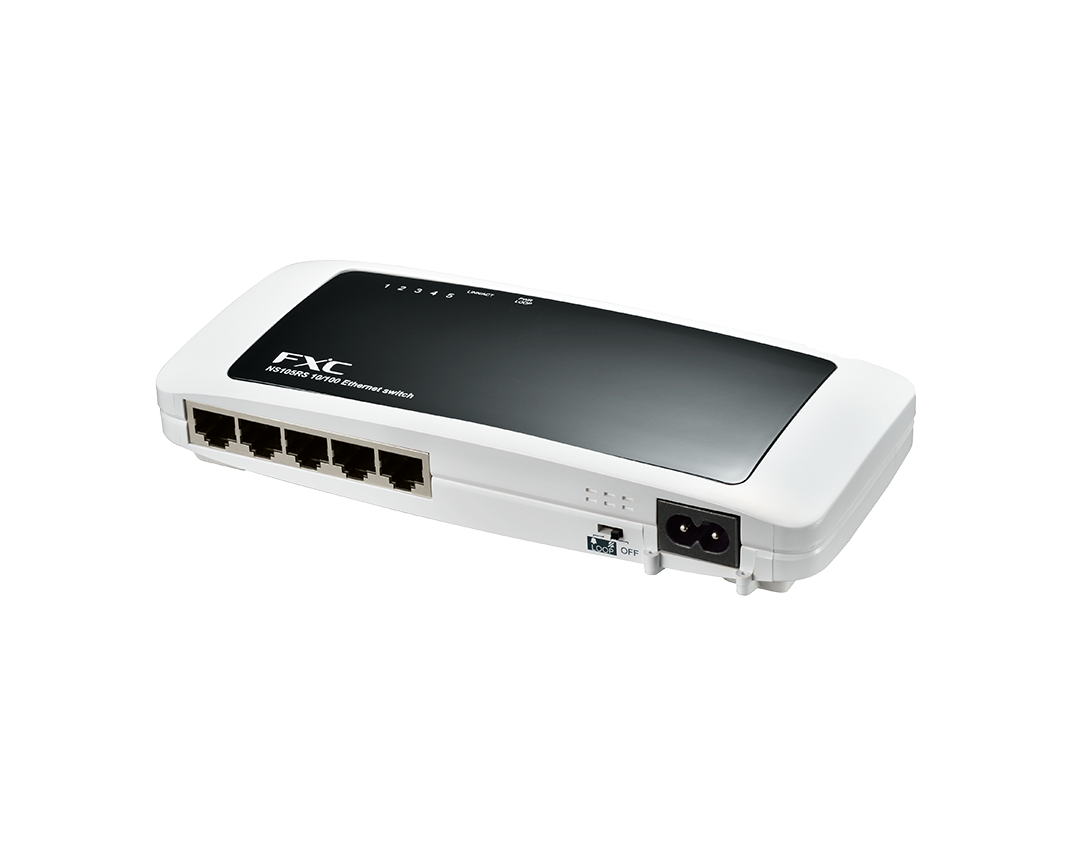 FXC ループ検知付 5ポート 10/100Mbps マグネット標準装備 ファンレス スイッチングハブ NS105RS