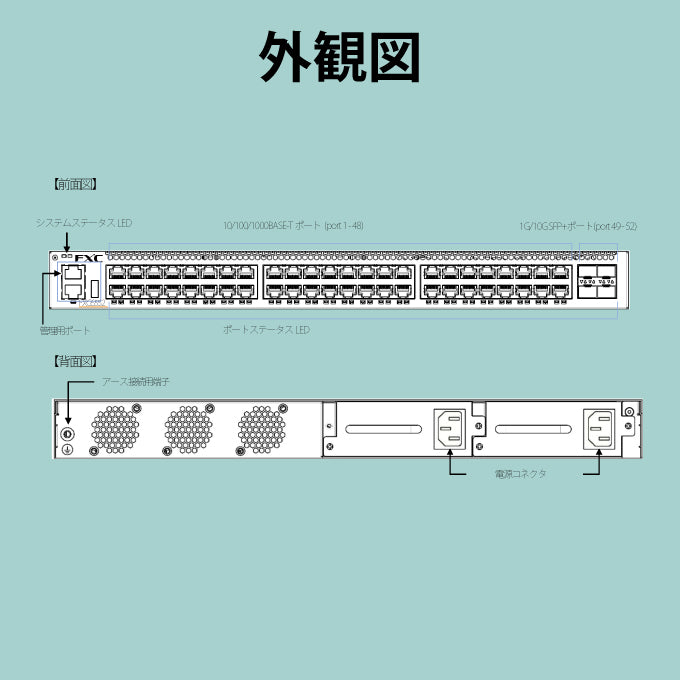 FXC6652｜ギガ48ポート/10G SFP+4スロット L2+スタッカブルスイッチ【FXC公式】【メーカー直販】FXC Direct Shop